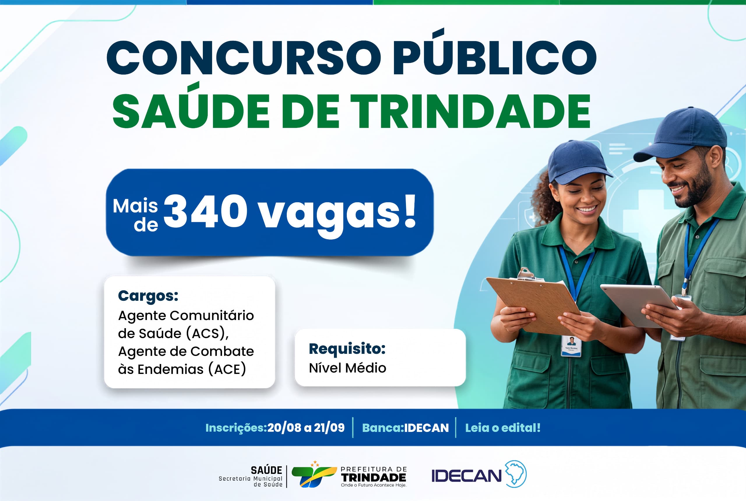 Prefeitura de Trindade publica edital com mais de 340 vagas para ACS e ACE